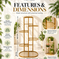 Hebe 6-Tier Metal Plant Shelf Versatile Decorative Stand for Indoor and Outdoor Gardens, Patios, and Balconies