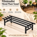 Heavy-Duty Plant Stand for Balcony 1 Pc/Plant Stand for Indoor & Outdoor | Thick Metal Stand, Garden/Patio, Apartment/Home Decoration | Anti Rust Plant Shelf | Metal Planter Black | 76 x 24 x 18 Dimension