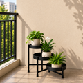 3-Tier Foldable Metal Plant Stand for Indoor & Outdoor | Heavy Duty Iron Flower Pot Stand | Corner Plant Holder Rack | Powder Coated Finish | Balcony, Living Room, Patio & Garden