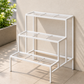 THE PLANT STAND 3 Tier Metal Plant Stand for Balcony & Garden, Flower Pot Holder Rack for Indoor Outdoor Plants, Multi Level Plant Display Shelf for Home, Living Room & Terrace [WHITE]